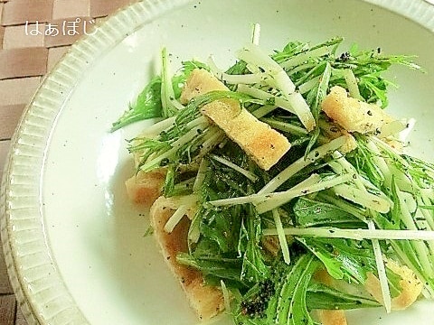 カリカリ油揚げと水菜のゴマ風味サラダ✿